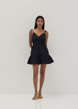 Darla Tie Shoulder Tiered Mini Dress