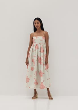 Tanya Ruched Babydoll Dress in Prosperous Blooms
