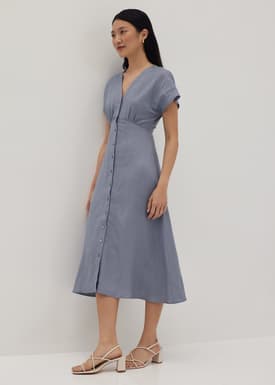Chaira Linen Button Down Dress