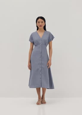 Chaira Linen Button Down Dress