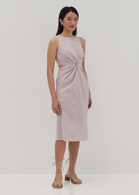 Kathlyn Twist Front Column Midi Dress