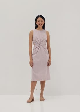 Kathlyn Twist Front Column Midi Dress