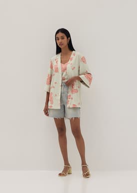 Elyja Loose Kimono in Prosperous Blooms
