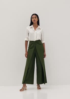 Krizzia Twist Front Wide Leg Pants