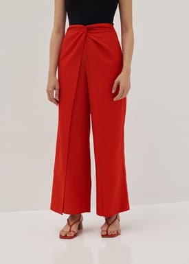 Krizzia Twist Front Wide Leg Pants