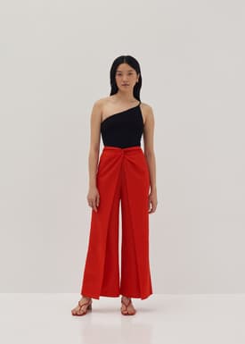 Krizzia Twist Front Wide Leg Pants