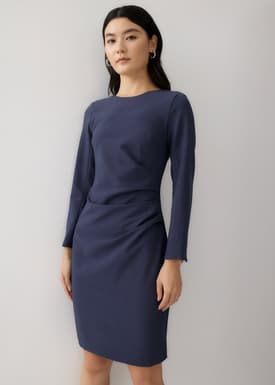 Giovanne Pleat Pencil Dress