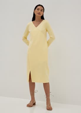 Tristenne V-neck Column Midi Dress