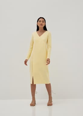 Tristenne V-neck Column Midi Dress