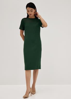 Kristen Round Neck Column Midi Dress