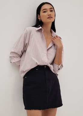 Mischa Fray Denim A-line Skirt