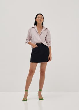 Mischa Fray Denim A-line Skirt