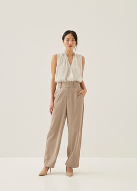 Fleur Satin V-neck Blouse