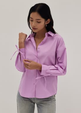 Rianna Relaxed Tie Cuff Sleeve Shirt