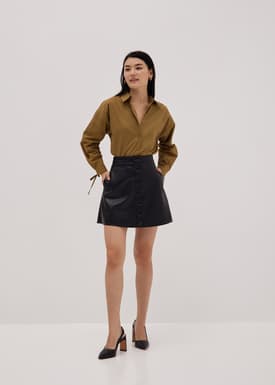 Rianna Relaxed Tie Cuff Sleeve Shirt