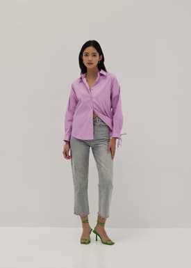 Rianna Relaxed Tie Cuff Sleeve Shirt