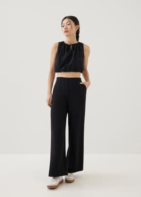 Suzanne Elastic Cotton Crop Top