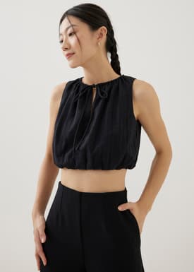 Suzanne Elastic Cotton Crop Top