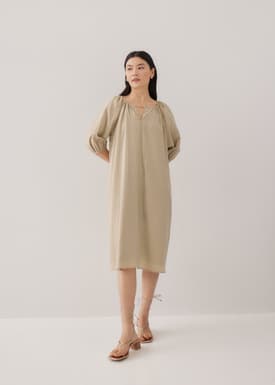 Levi Notch Neck Puff Sleeve Dress
