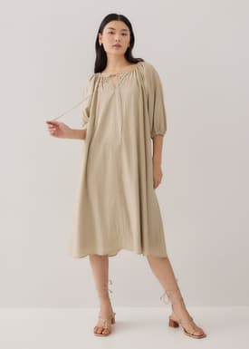 Levi Notch Neck Puff Sleeve Dress
