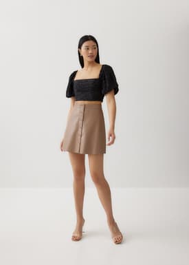 Luz Textured Cross Back Crop Top