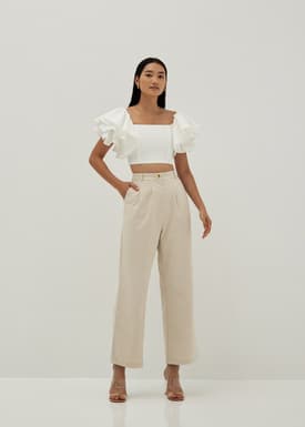 Nida Linen Straight Leg Pants