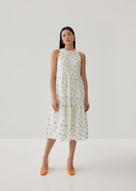 Ansel Jacquard Drop Waist Flare Dress