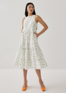 Ansel Jacquard Drop Waist Flare Dress