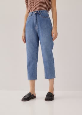Aurelie High Rise Straight Crop Denim Jeans
