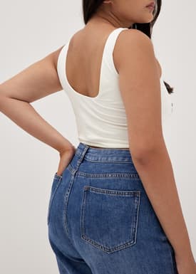 Aurelie High Rise Straight Crop Denim Jeans