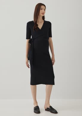 Gwyne Maternity Nursing Knit Wrap Dress