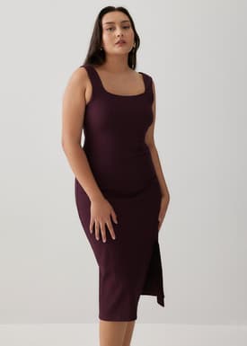 Textured Square Neck Bodycon Dress