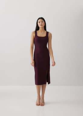 Textured Square Neck Bodycon Dress