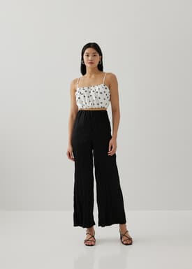 Ronette Elastic Jacquard Ruched Top