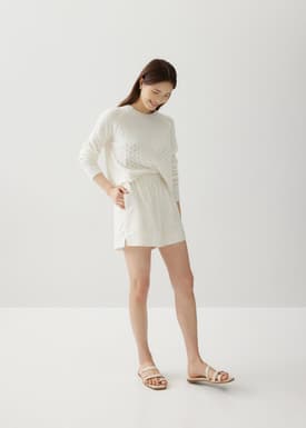 Alvina Elastic Linen Shorts