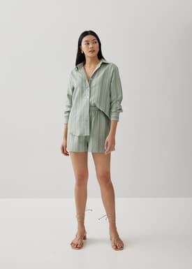 Alvina Relaxed Striped Linen Shirt