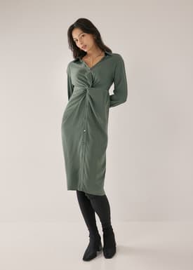 Correa Relaxed Front Twist Shirt Dress