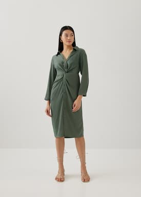 Correa Relaxed Front Twist Shirt Dress