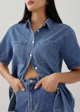 Whitley Denim Drop Shoulder Shirt