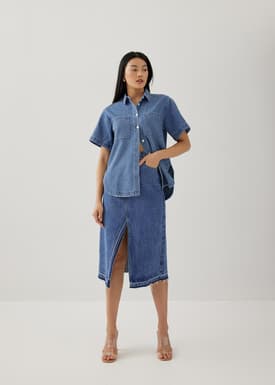 Whitley Denim Drop Shoulder Shirt