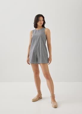 Danah Ribbon Tie Back Romper