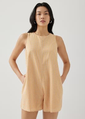 Danah Ribbon Tie Back Romper