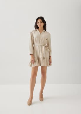 Wynn Rayon Belted Shirt Dress