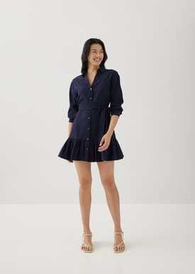 Wynn Rayon Belted Shirt Dress