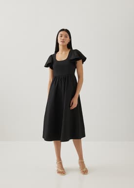 Keira Textured Fit & Flare Midi Dress