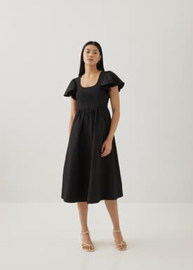 Keira Textured Fit & Flare Midi Dress