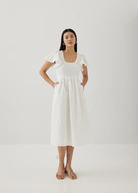 Keira Textured Fit & Flare Midi Dress
