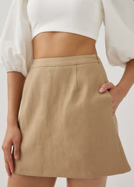 Zenny Linen A-line Skirt