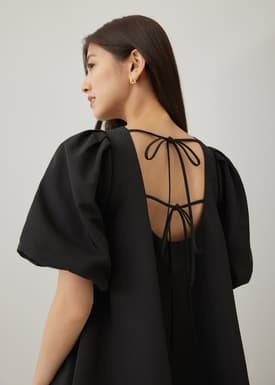 Jeddie Trapeze Puff Sleeve Dress