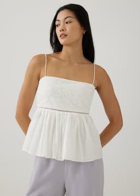 Vandelia Broderie Babydoll Top
